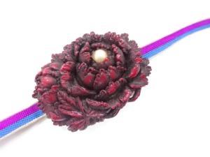 アンティーク　花　帯留め